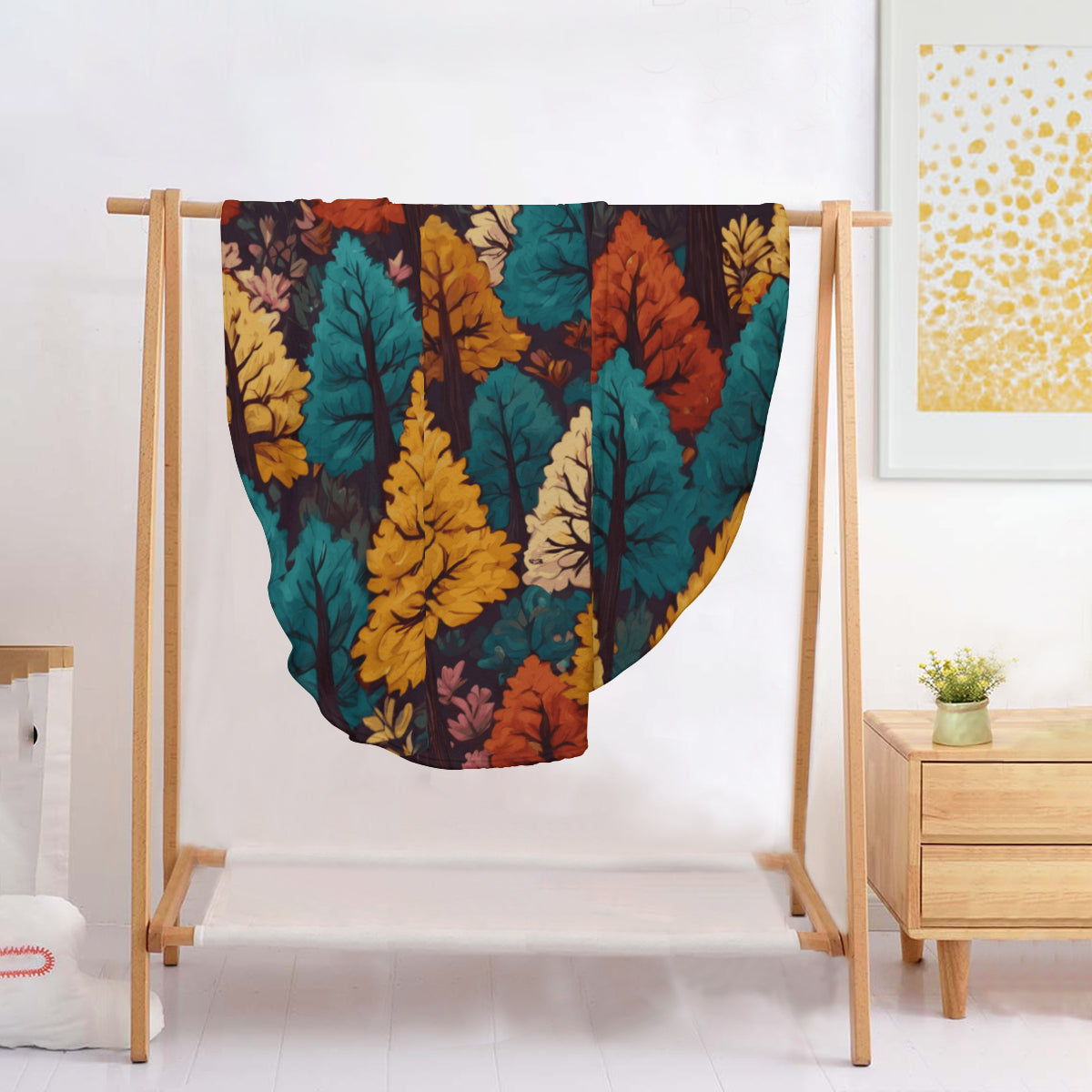 Beautiful Floral Single-Sided Printed Round Blanket | 280GSM Flannel