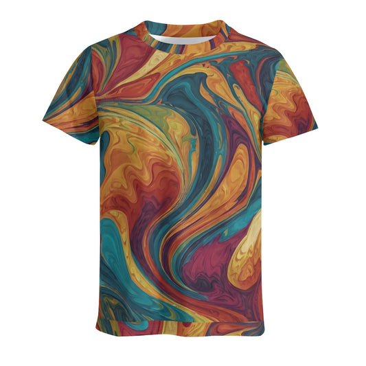 Colorful Design Men's T-Shirt (Mesh Fabric) | Polyester