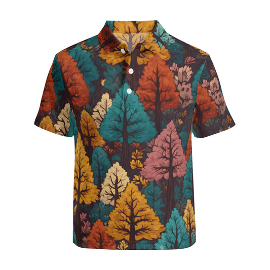 Beautiful Floral Men's Premium European Size POLO Shirt | 95% Polyester+5% Spandex