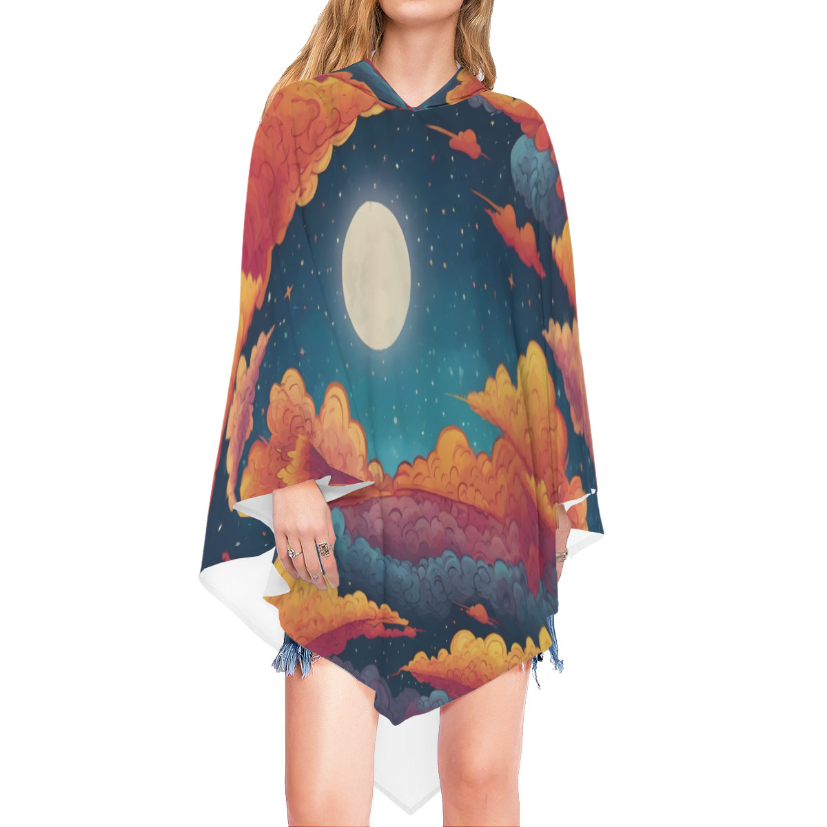 Sky Beauty Abstract Loose Relaxed Unisex Cloak | Polyester