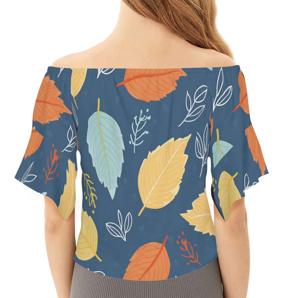 Beautiful Floral Women's One-shoulder Tie Short Sleeves T-shirt