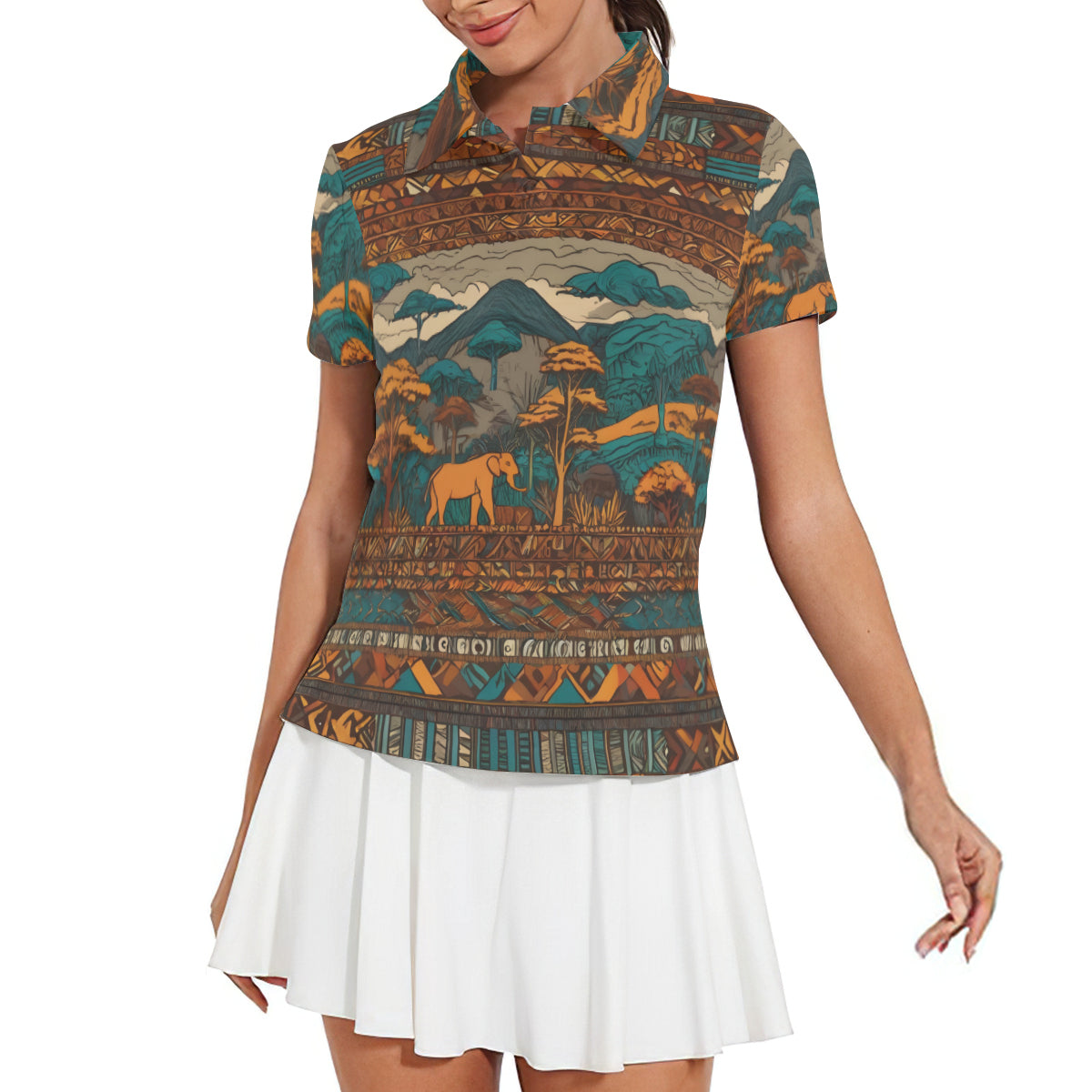 Beautiful Landscape Women's Short-Sleeved Polo Shirt