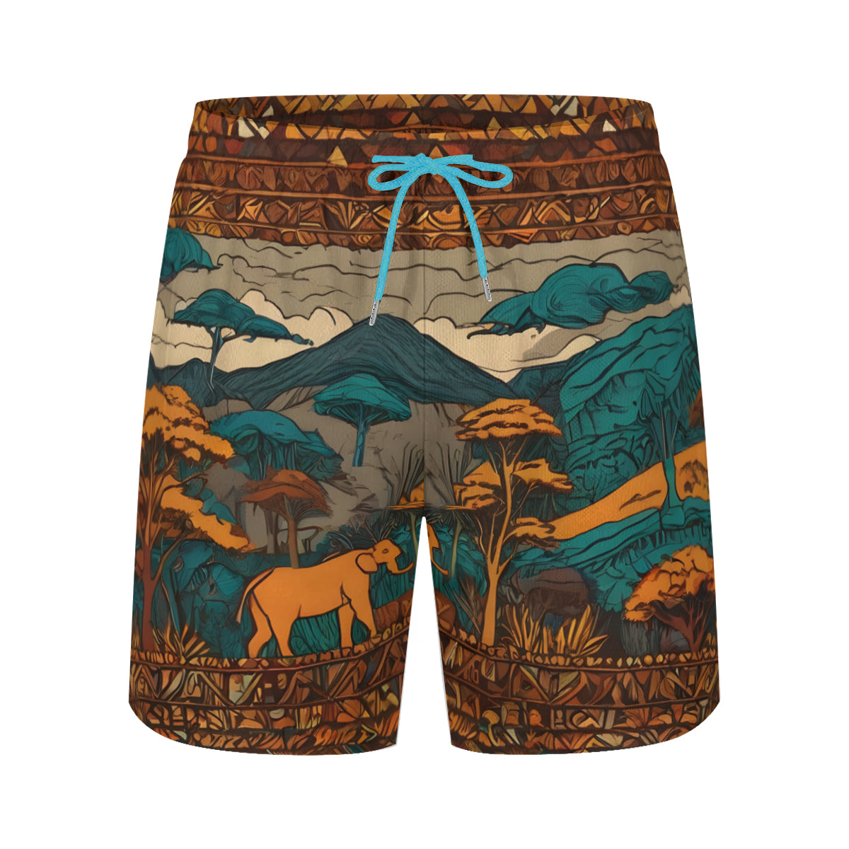Beautiful Landscape All-Over Print Men's Casual Shorts Double-Layer Sports Beach Shorts | Polyester