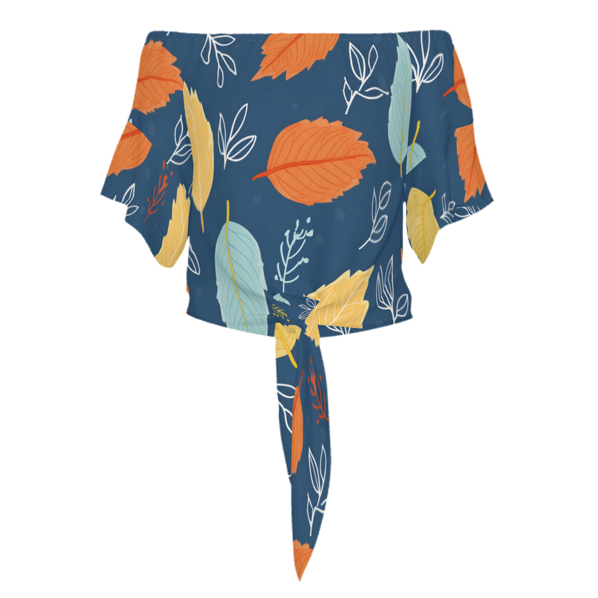 Beautiful Floral Women's One-shoulder Tie Short Sleeves T-shirt