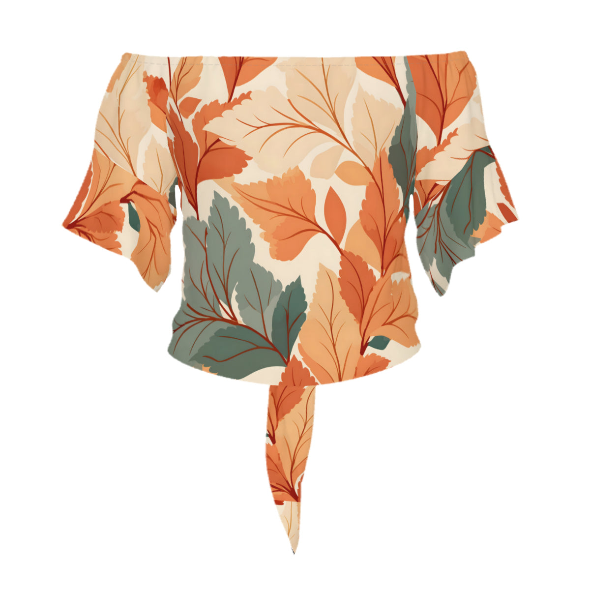 Beautiful Pattern Women's One-shoulder Tie Short Sleeves T-shirt