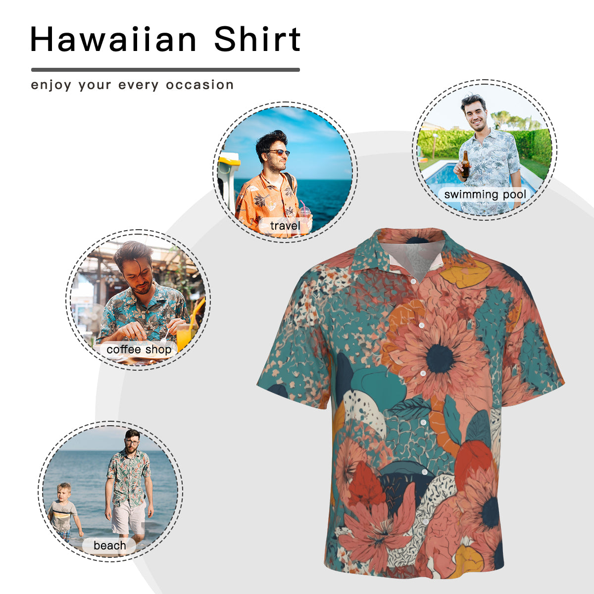 Awesome Floral Men's Casual Shirt|Polyester