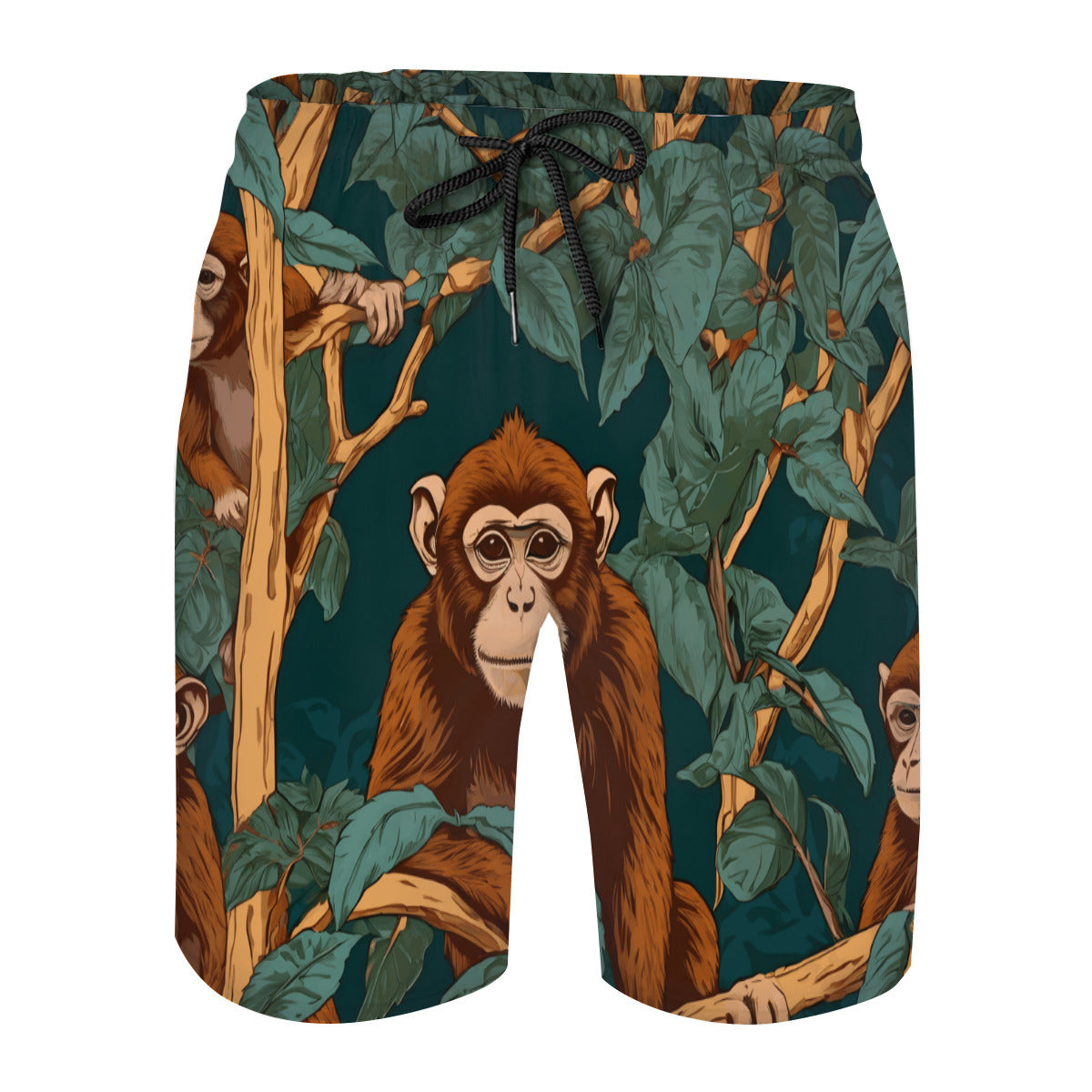 Monkey Vibes Men's Peach Skin Beach Shorts