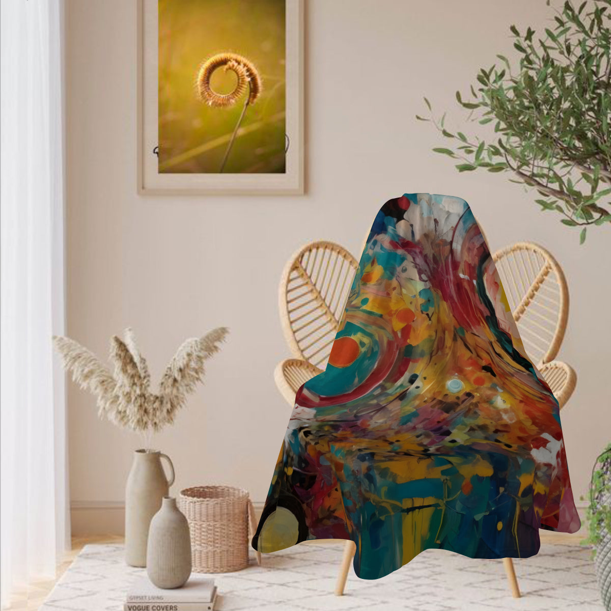Crazy Design Single-Sided Printed Round Blanket | 280GSM Flannel