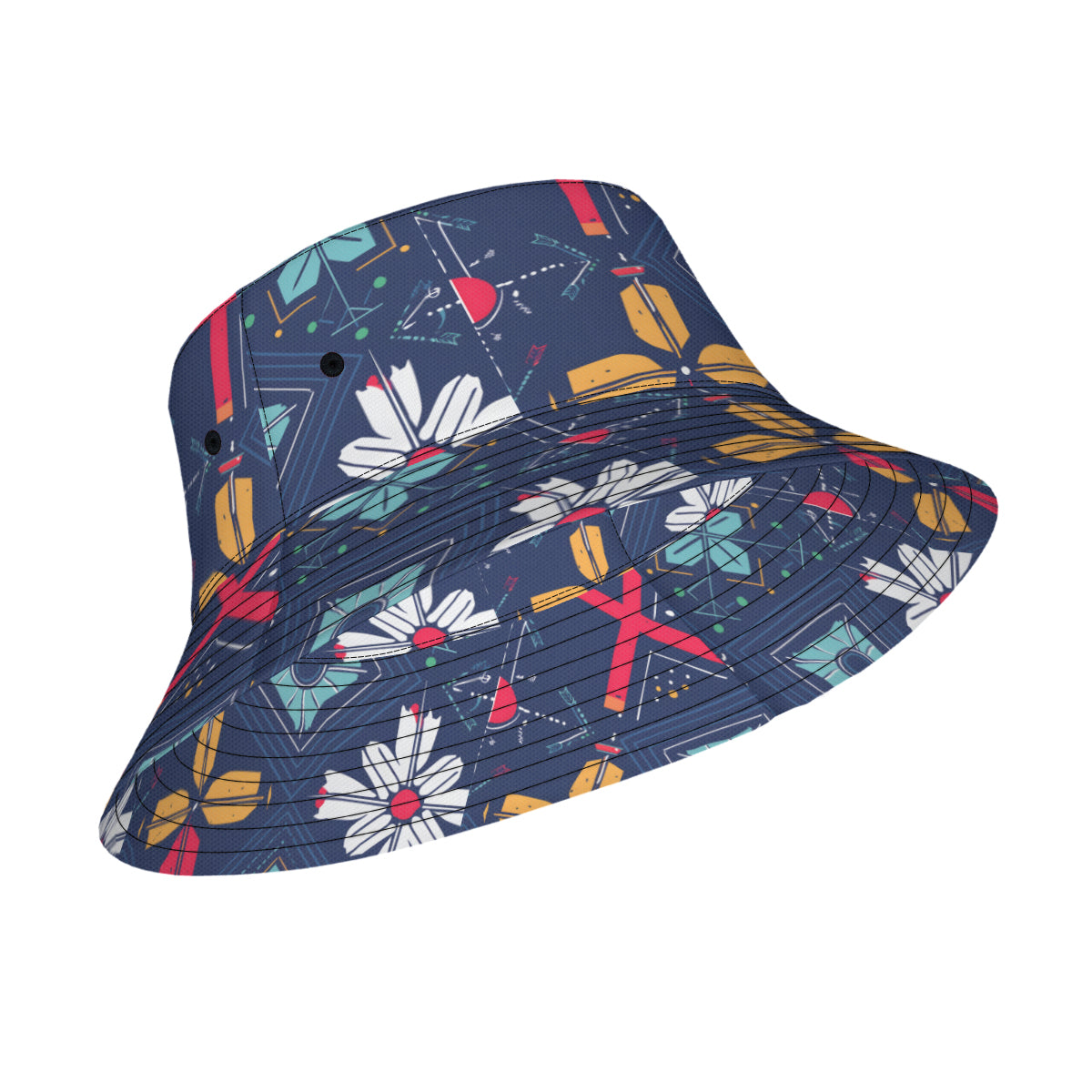 Abstract Pattern Double-Sided Fisherman Hat | Polyester