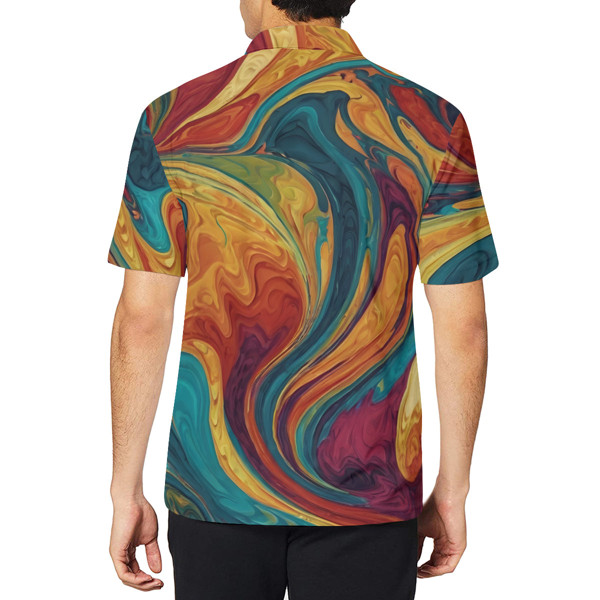 Colorful Design Men's Premium European Size POLO Shirt | 95% Polyester+5% Spandex