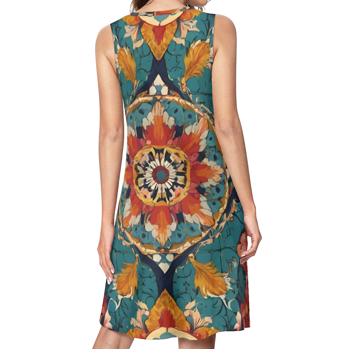 Abstract Design Women's Casual Dress | Polyester
