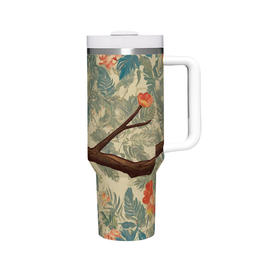 Parrot Design Large Capacity Tumbler with Handle(1100ml/40oz) | Stainless Steel 304