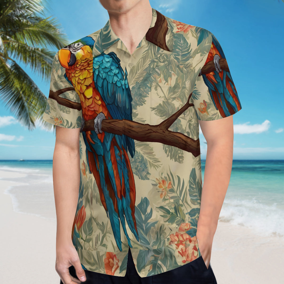 Parrot Design Hawaiian Shirt | Polyester