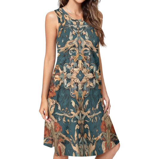 Abstract Design Women's Casual Dress | Polyester