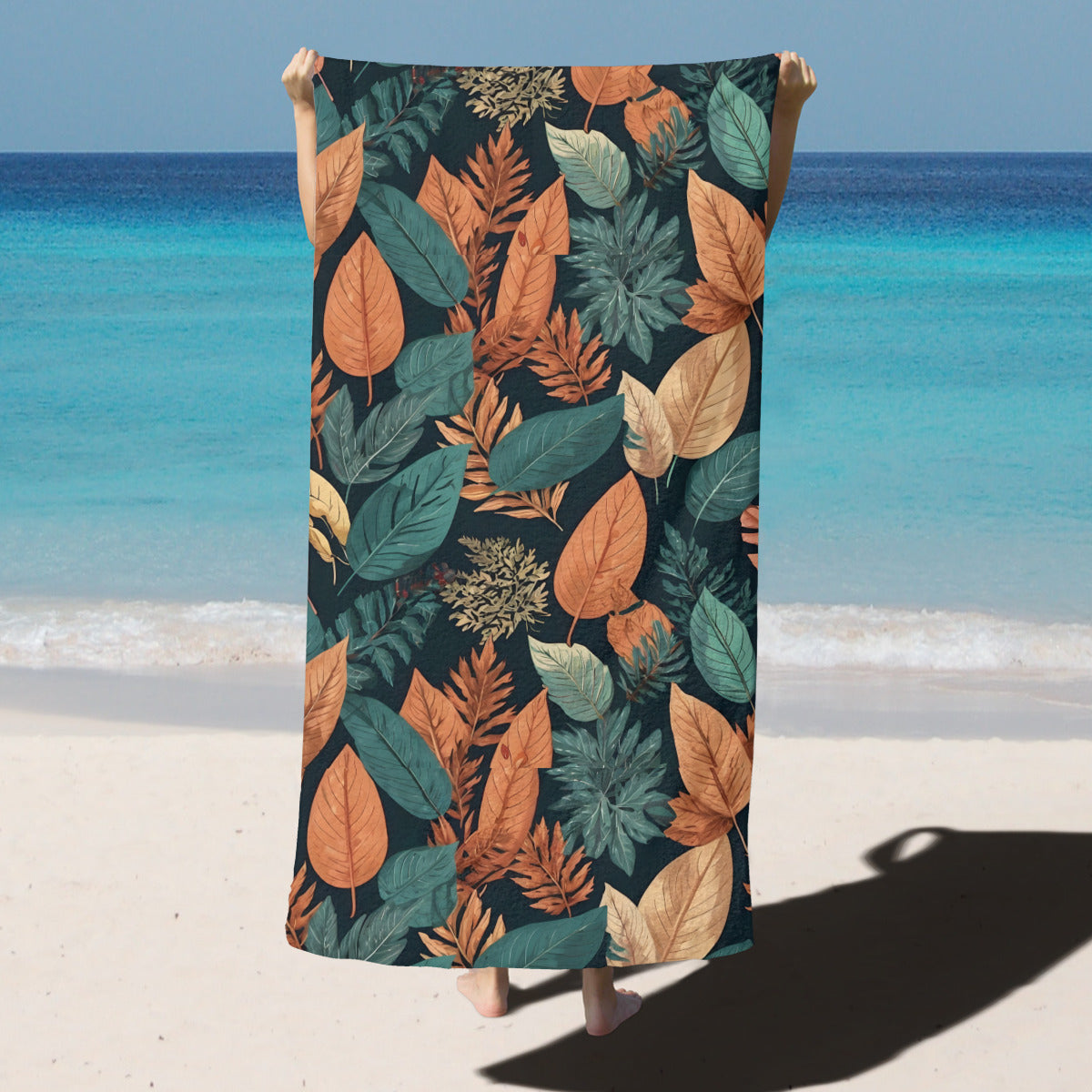 Colorful Leaves Beach towel (comfortable model)|Polyester