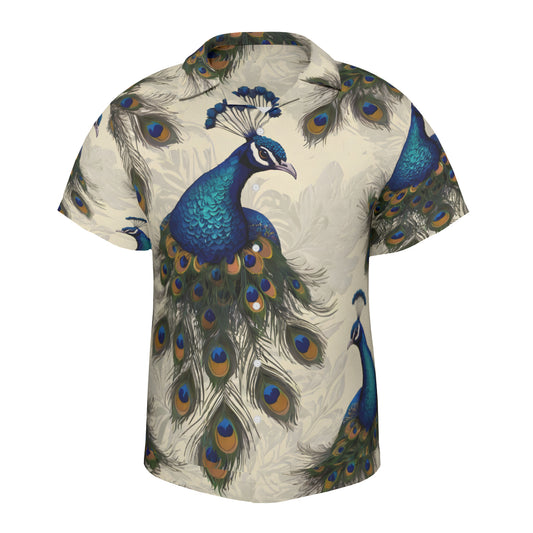 Peacock Design Men's Hawaiian Shirt(No chest pocket) | Polyester