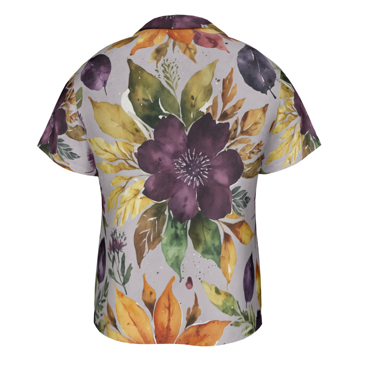 Velvet Floral Hawaiian Shirt(No chest pocket) | Polyester