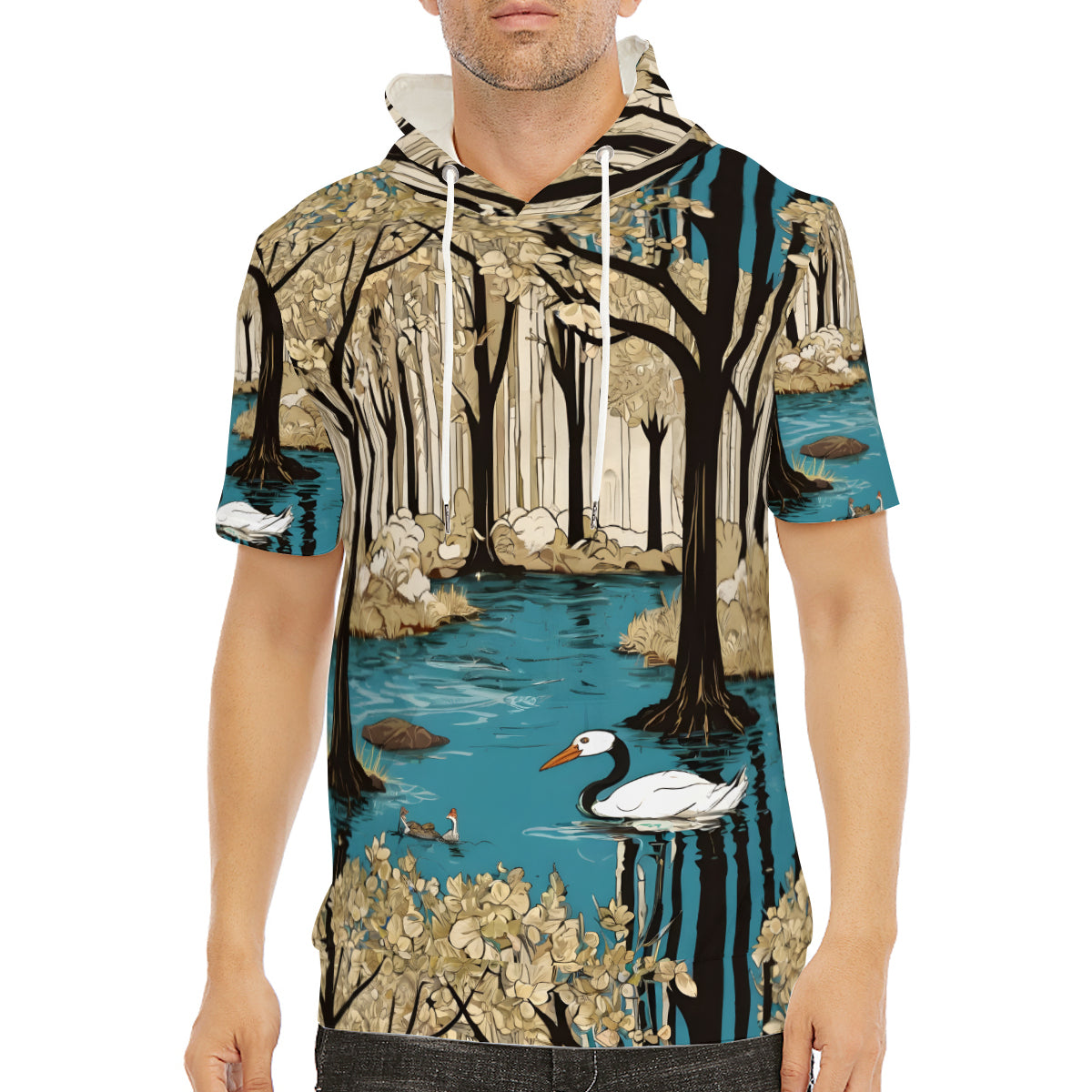 Landscape Wonder Men's Hooded T-shirt丨Cotton