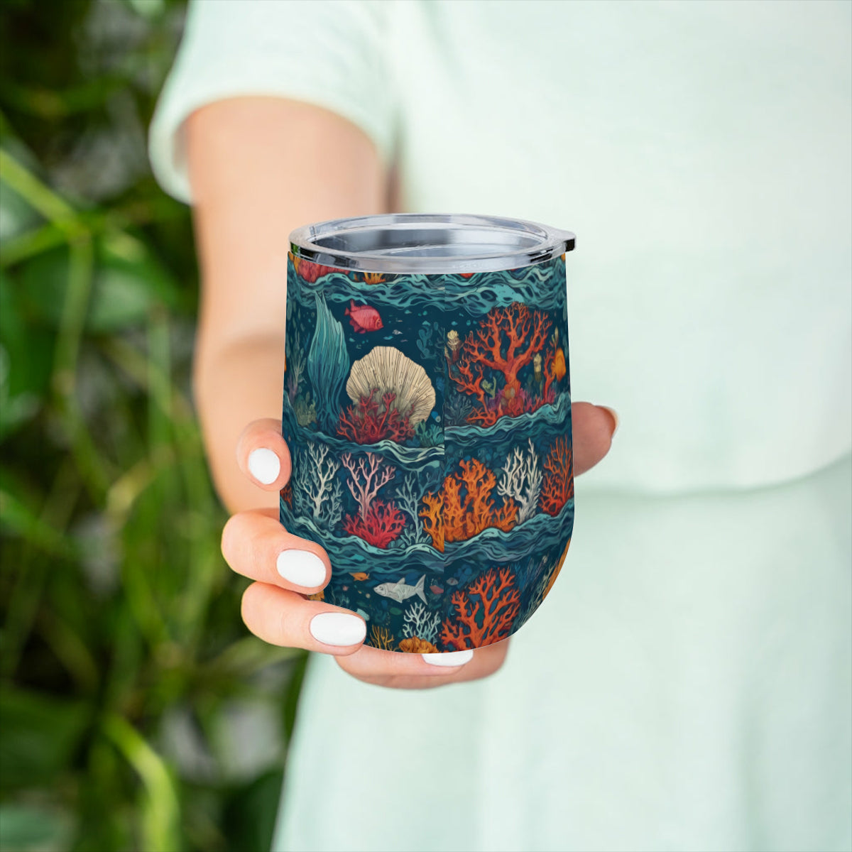 Under Sea Beauty Stemless Wine Tumbler(350ml/12oz)| Stainless steel 304