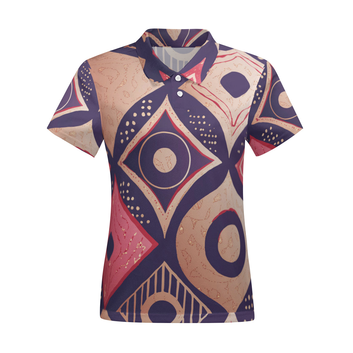 Fine Abstract Women's Short-Sleeved Polo Shirt