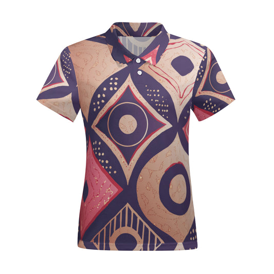 Fine Abstract Women's Short-Sleeved Polo Shirt