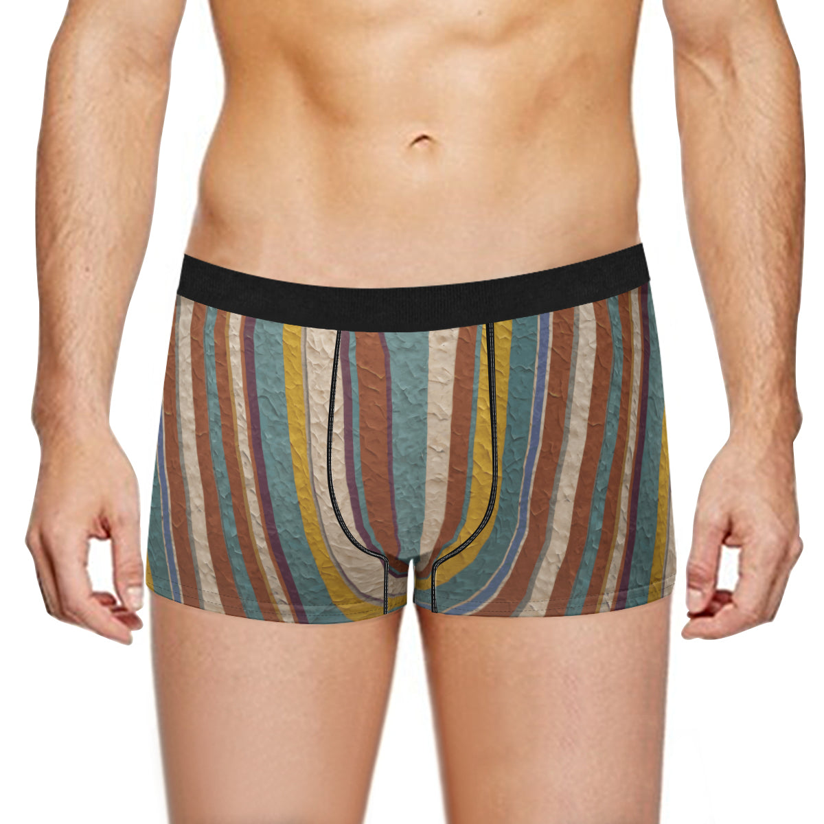 Strip Design Men's Underwear (Front and Back Design)丨Polyester
