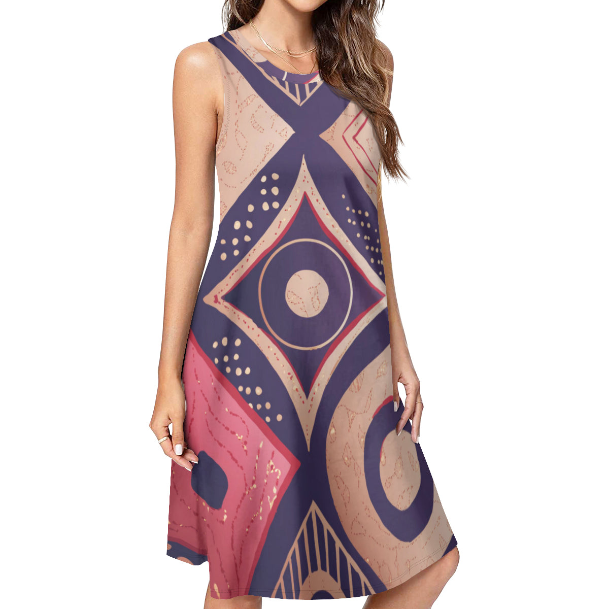Abstract Design Women's Casual Dress | Polyester