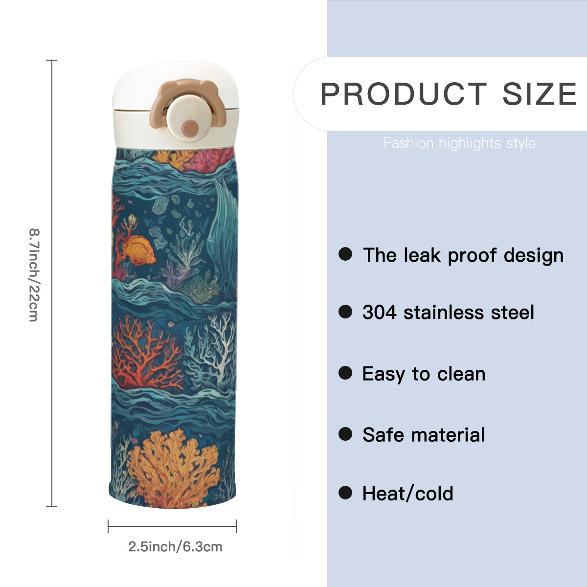 Under Sea Beauty Travel Outdoor Tumbler (450ml/15oz) | Stainless Steel 304