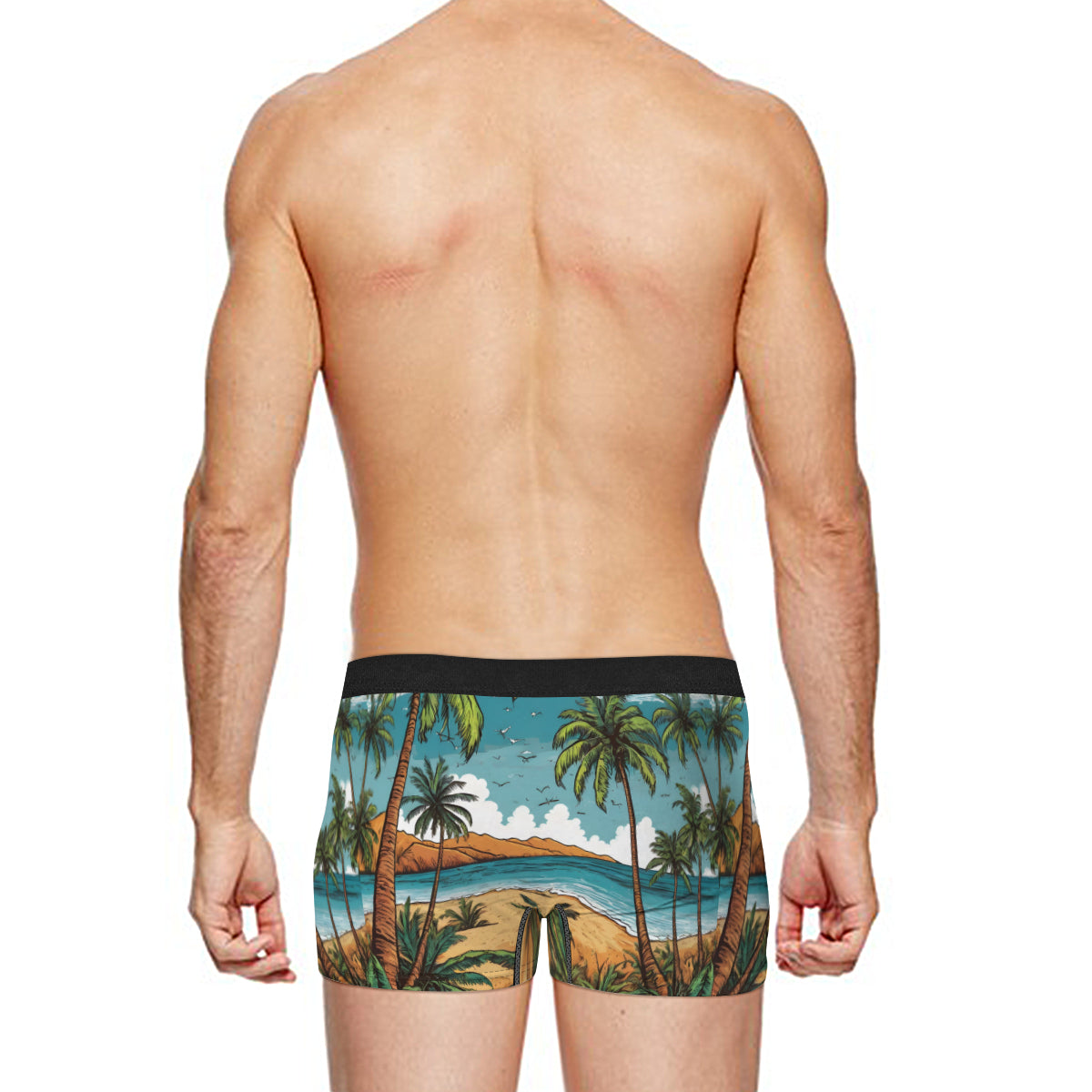 Beach Front Men's Underwear (Front and Back Design)丨Polyester