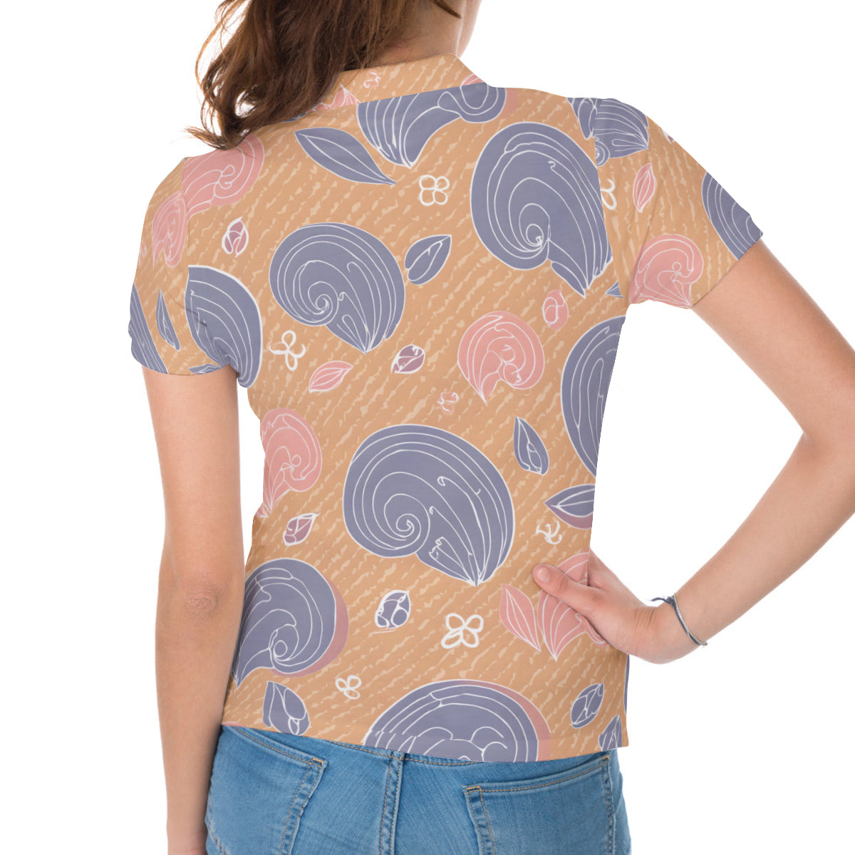 Abstract Design Women's Short-Sleeved Polo Shirt
