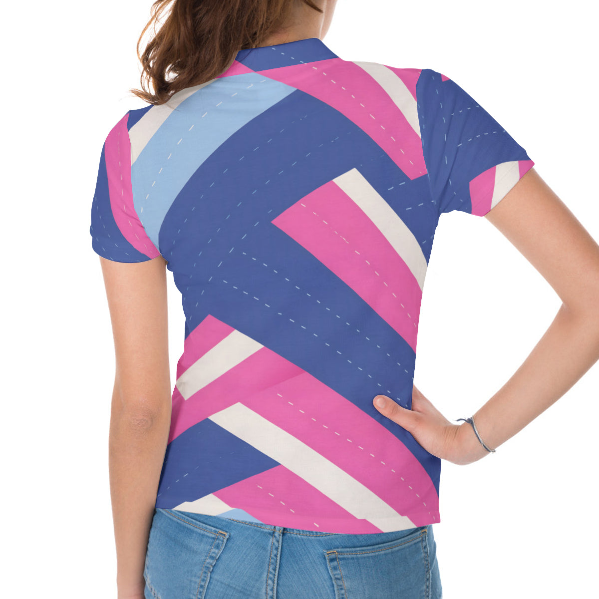 Abstract Beauty Women's Short-Sleeved Polo Shirt