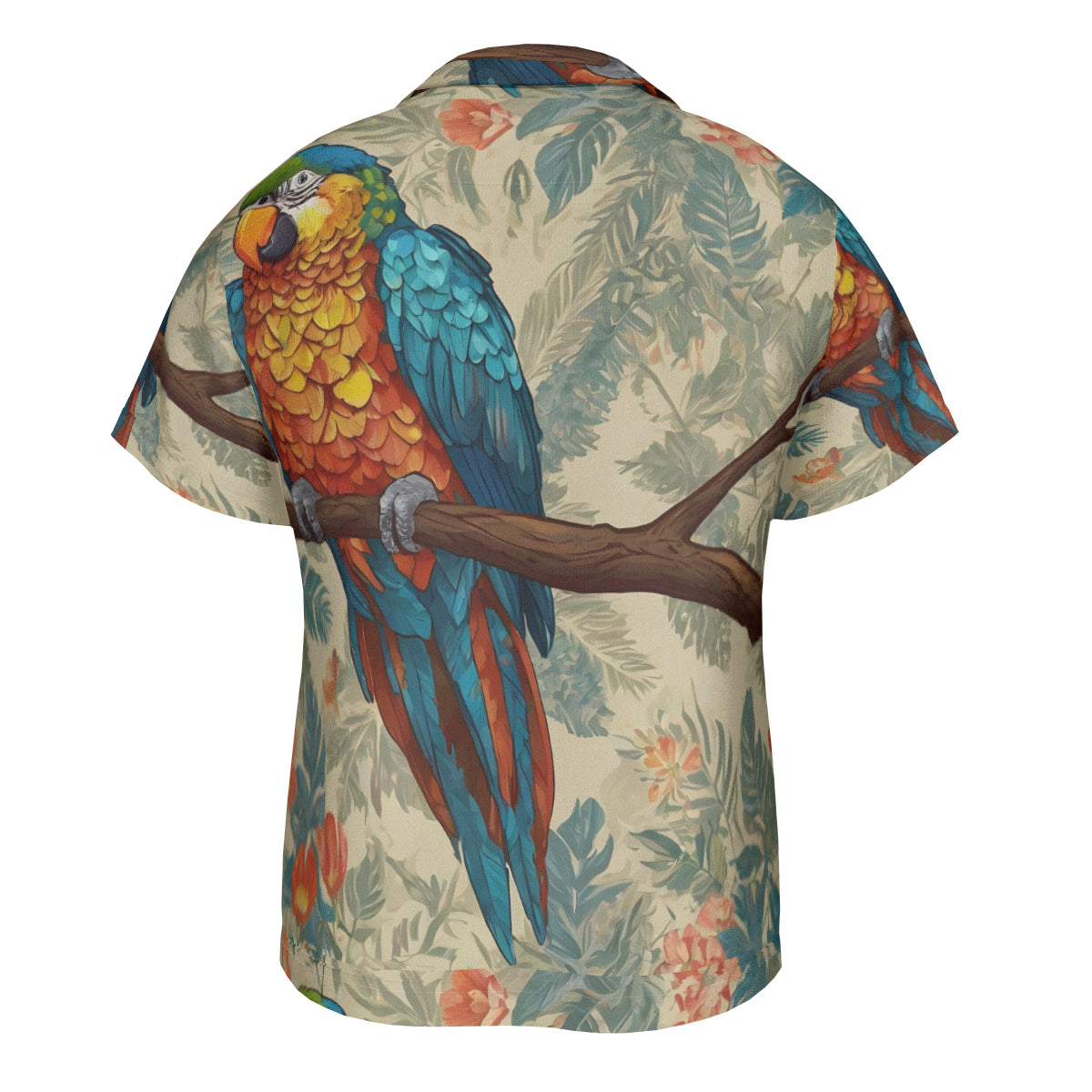 Parrot Design Hawaiian Shirt(No chest pocket) | Polyester