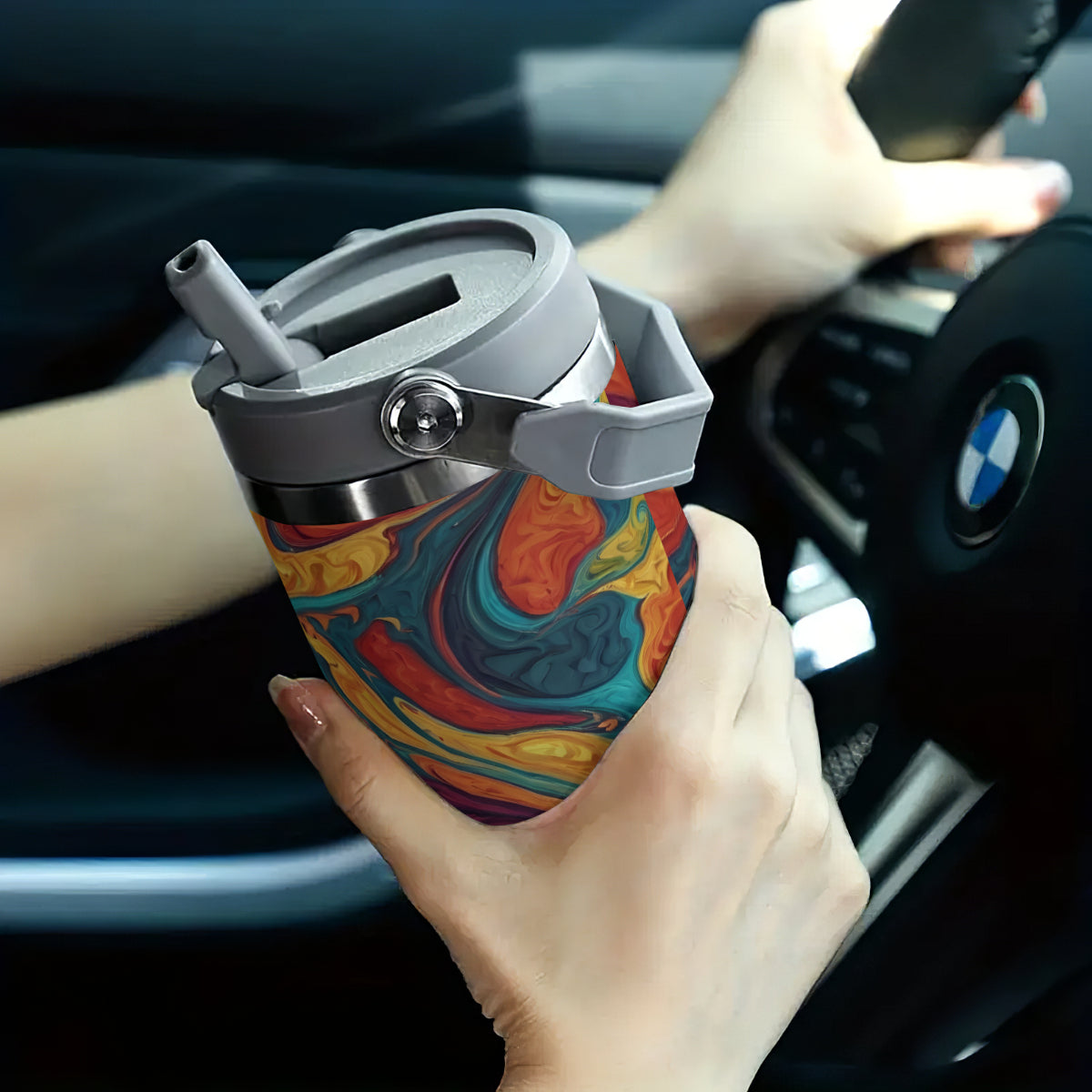 Colorful Design Personalized Portable Tumbler (880ml/30oz) | Stainless Steel 304