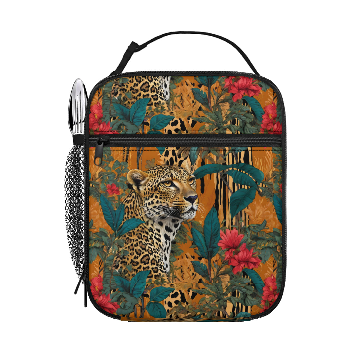 Warrior Leopard Portable Handheld Insulated Lunch Bag|Oxford Cloth
