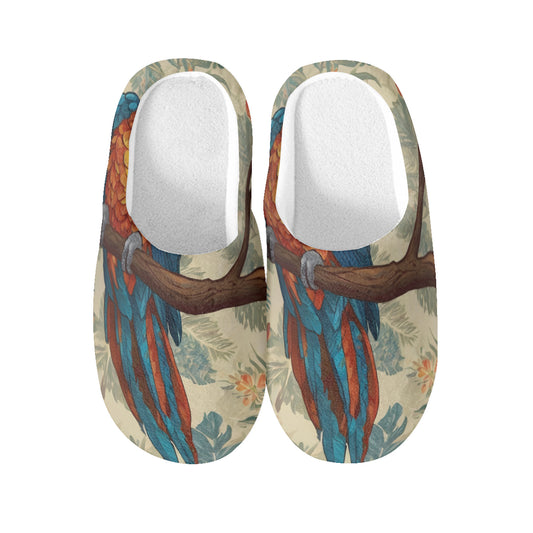 Parrot Design Personalized Warm Cotton Slippers | Flannel