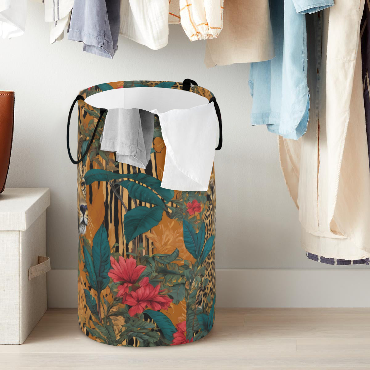 Warrior Leopard Large Capacity Foldable Laundry Basket | Polyester