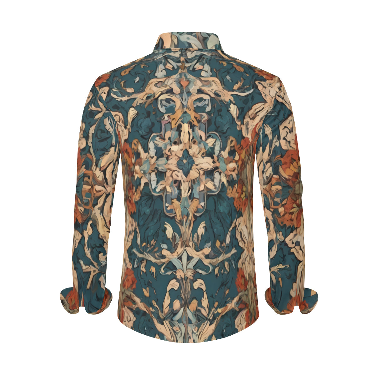Abstract Design Men's Classic Long-Sleeved Shirt | Polyester