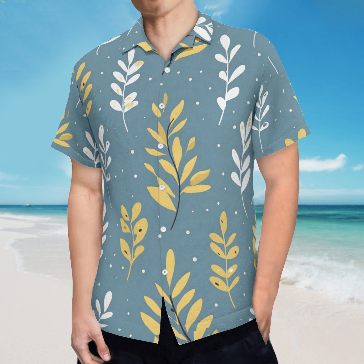 Floral Blue Hawaiian Shirt