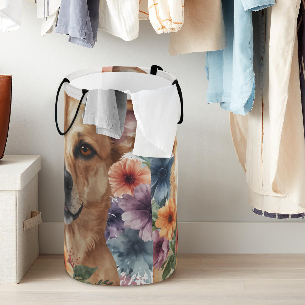 Dog Lovers Large Capacity Foldable Laundry Basket | Polyester