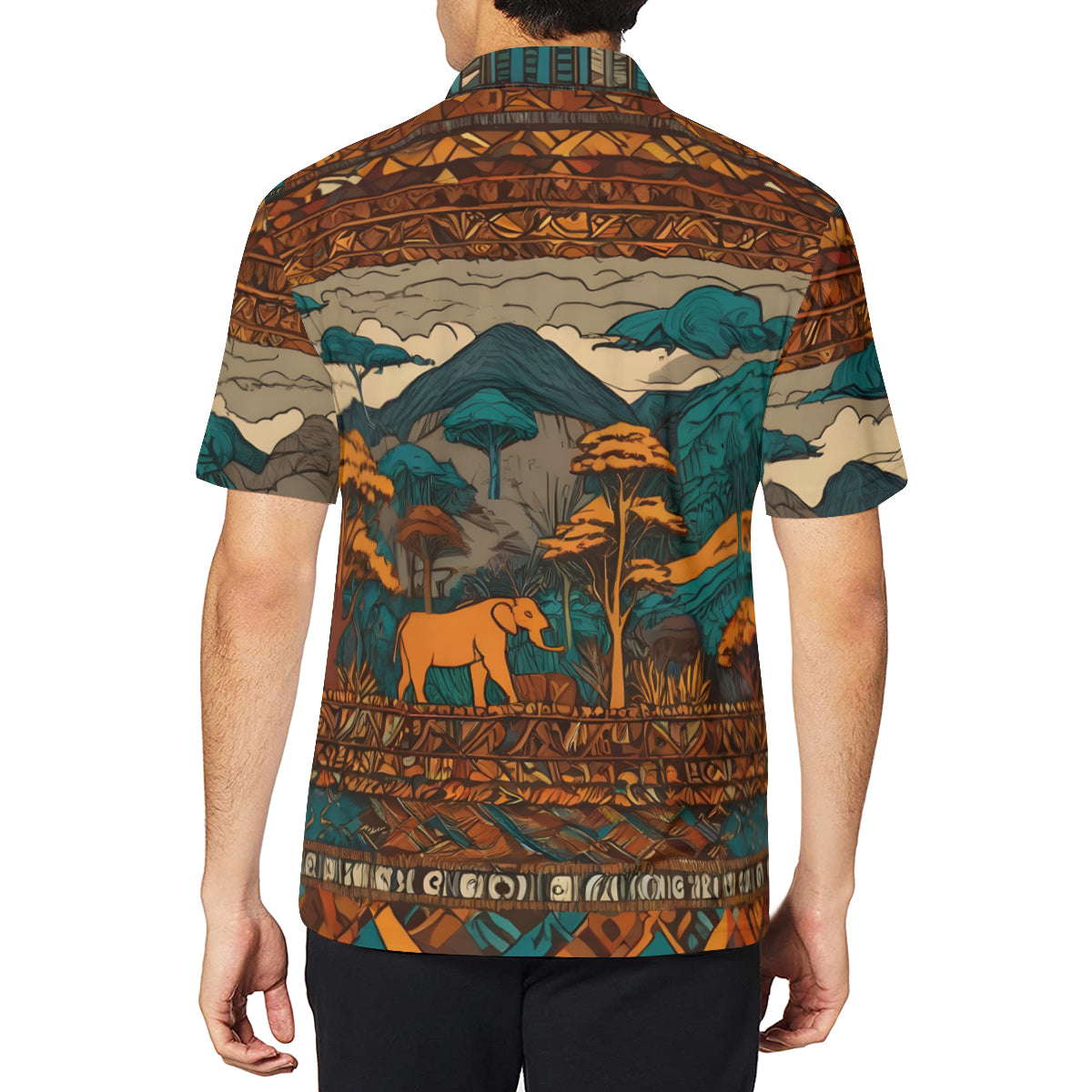 Beautiful Landscape Men's Premium European Size POLO Shirt | 95% Polyester+5% Spandex