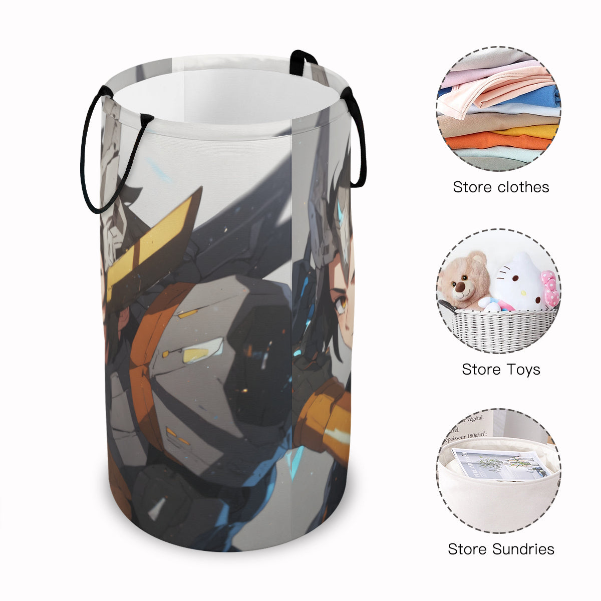 Anime Large Capacity Foldable Laundry Basket | Polyester