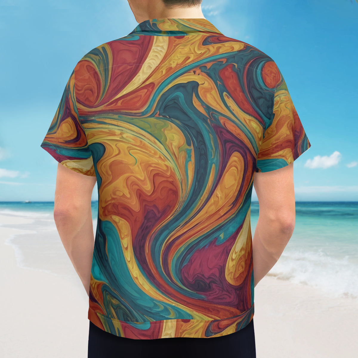 Colorful Design All-Over Print Hawaiian Shirt(No chest pocket) | Polyester