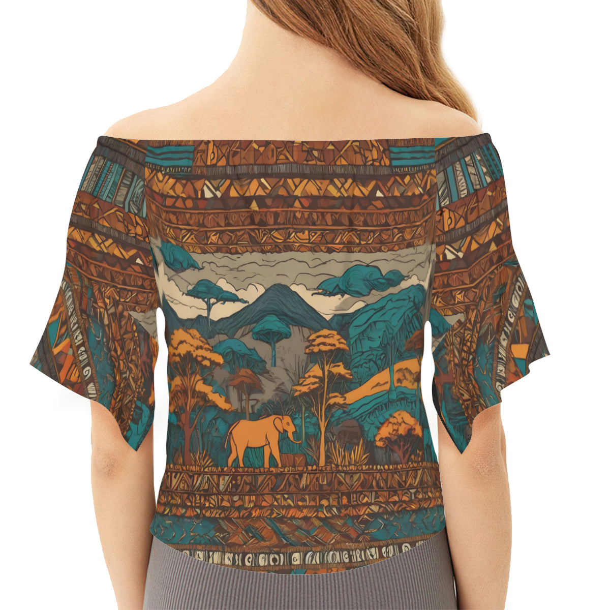 Beautiful Landscape Women's One-shoulder Tie Short Sleeves T-shirt