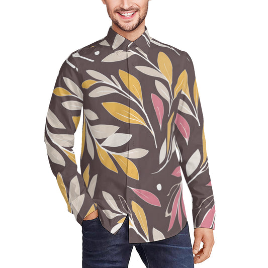 Golden Branches Men's Classic Long-Sleeved Shirt