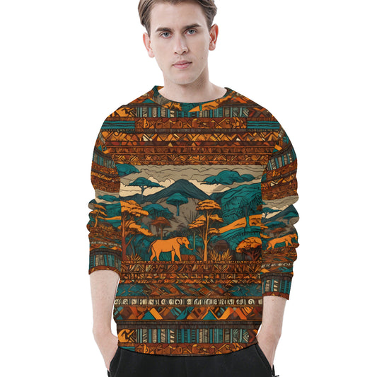 Beautiful Landscape Men's O-Neck EU Size Long-Sleeved T-Shirt | 180GSM Cotton