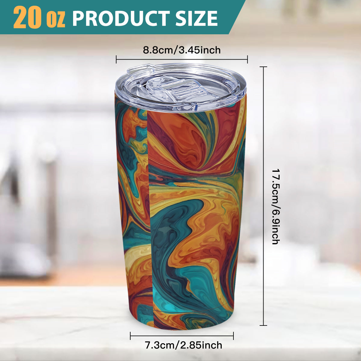 Colorful Design Outdoor Travel Carry Tumbler (600ml/20oz) | Stainless Steel 304