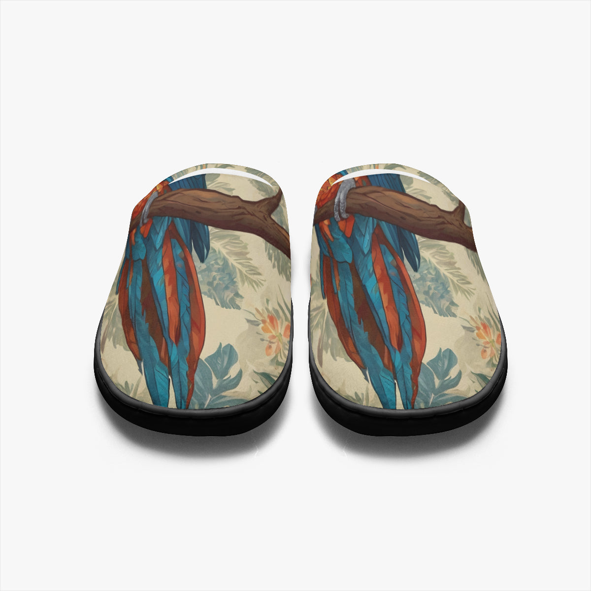 Parrot Design Personalized Warm Cotton Slippers | Flannel