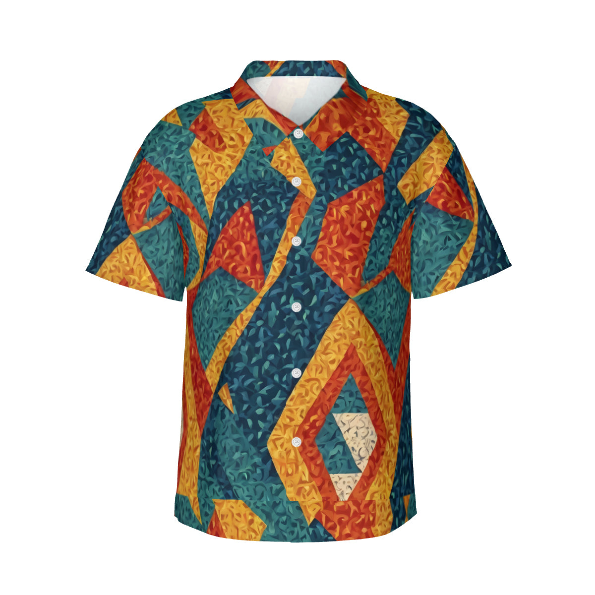 Abstract Pattern Men's Short-Sleeve Hawaiian Shirt (Lightweight) | Polyester