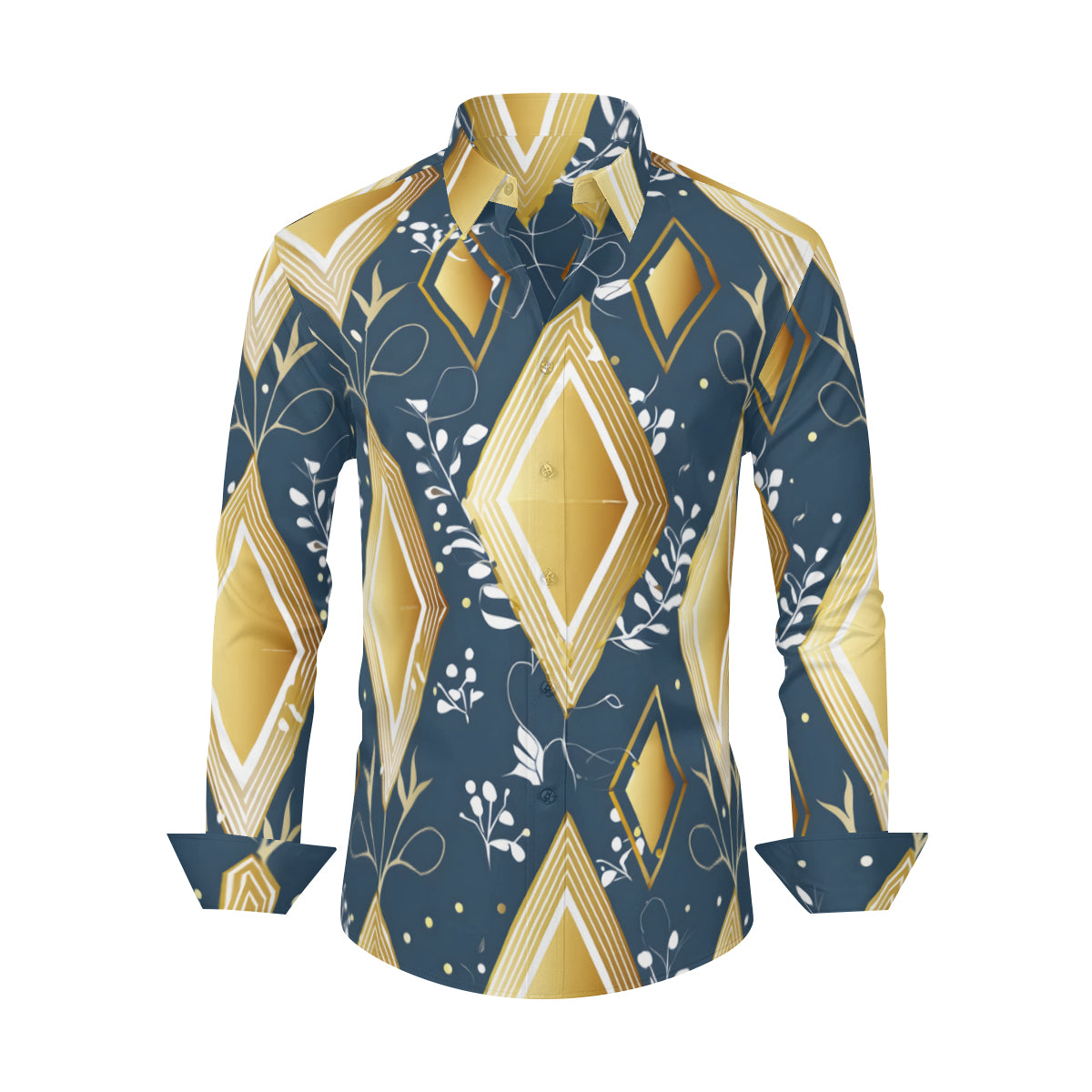 Abstract Gold Men's Classic Long-Sleeved Shirt