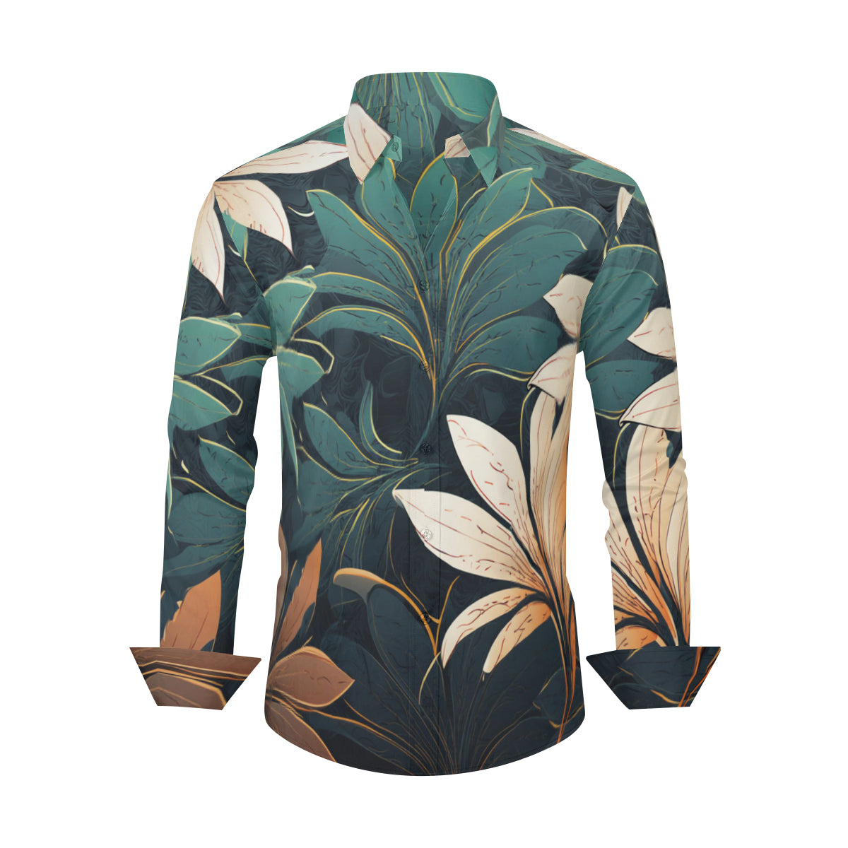 Floralgreen Men's Classic Long-Sleeved Shirt
